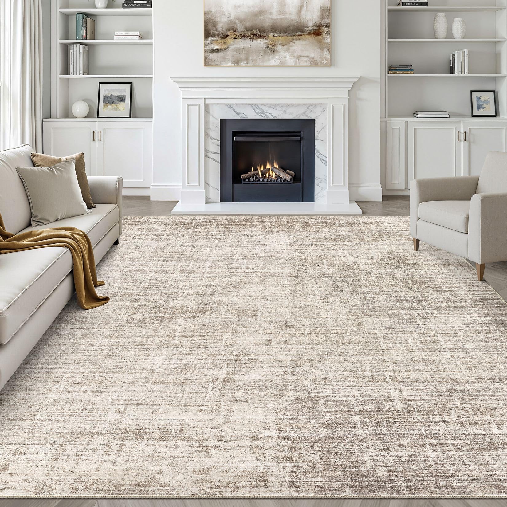 Area Rugs Living Room: Washable Soft Modern Stain Resistant Indoor Floor Non-Slip Carpet for Bedroom Nursery Kids Office Playroom Dining Room Under Table Home