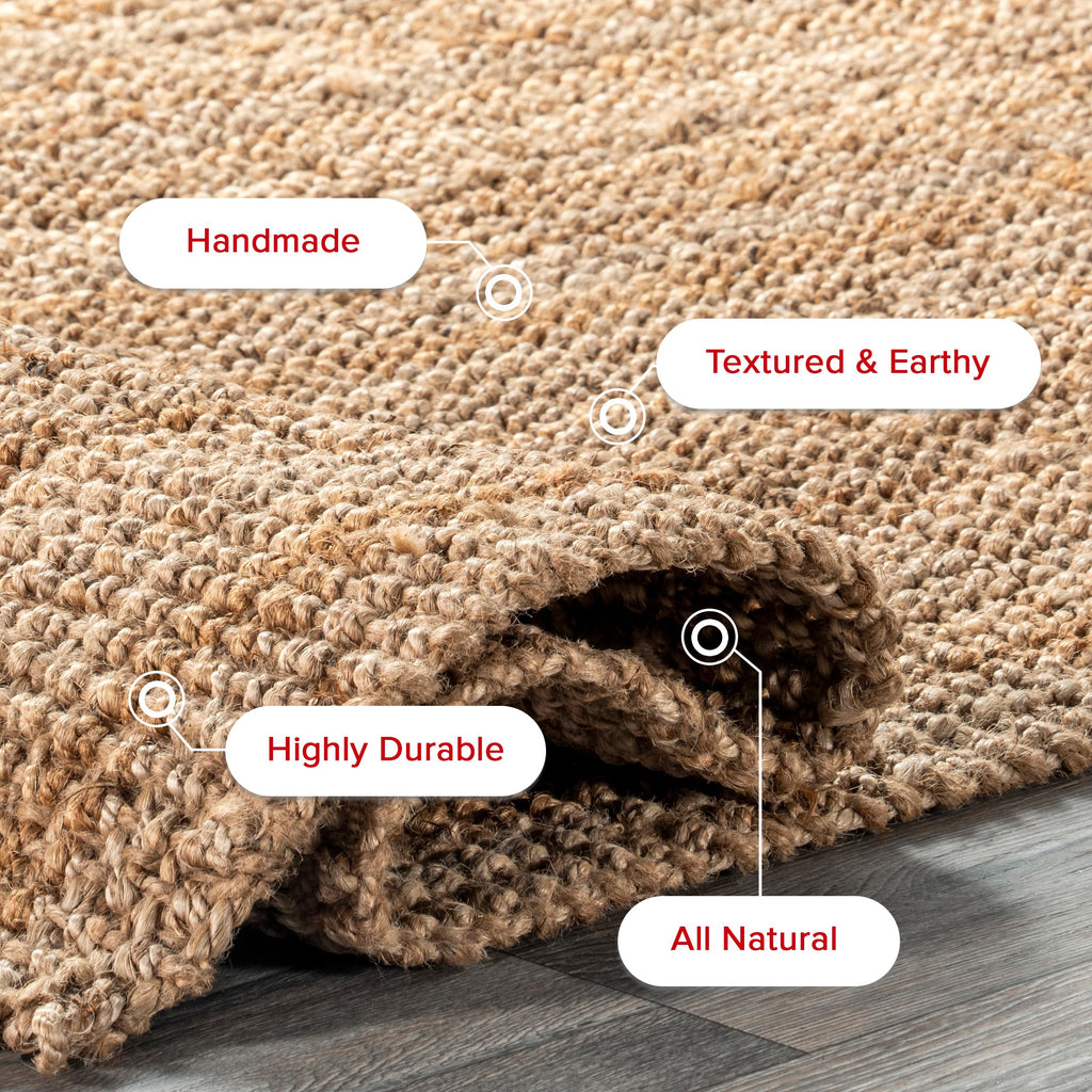 Nuloom Ashli Hand Woven, Farmhouse, Jute, Soft and Textured, High Traffic, Stain Resistant, Easy Clean, Durable Area Rug for Bedroom, Living Room, Dining, Den, Foyer, Entryway