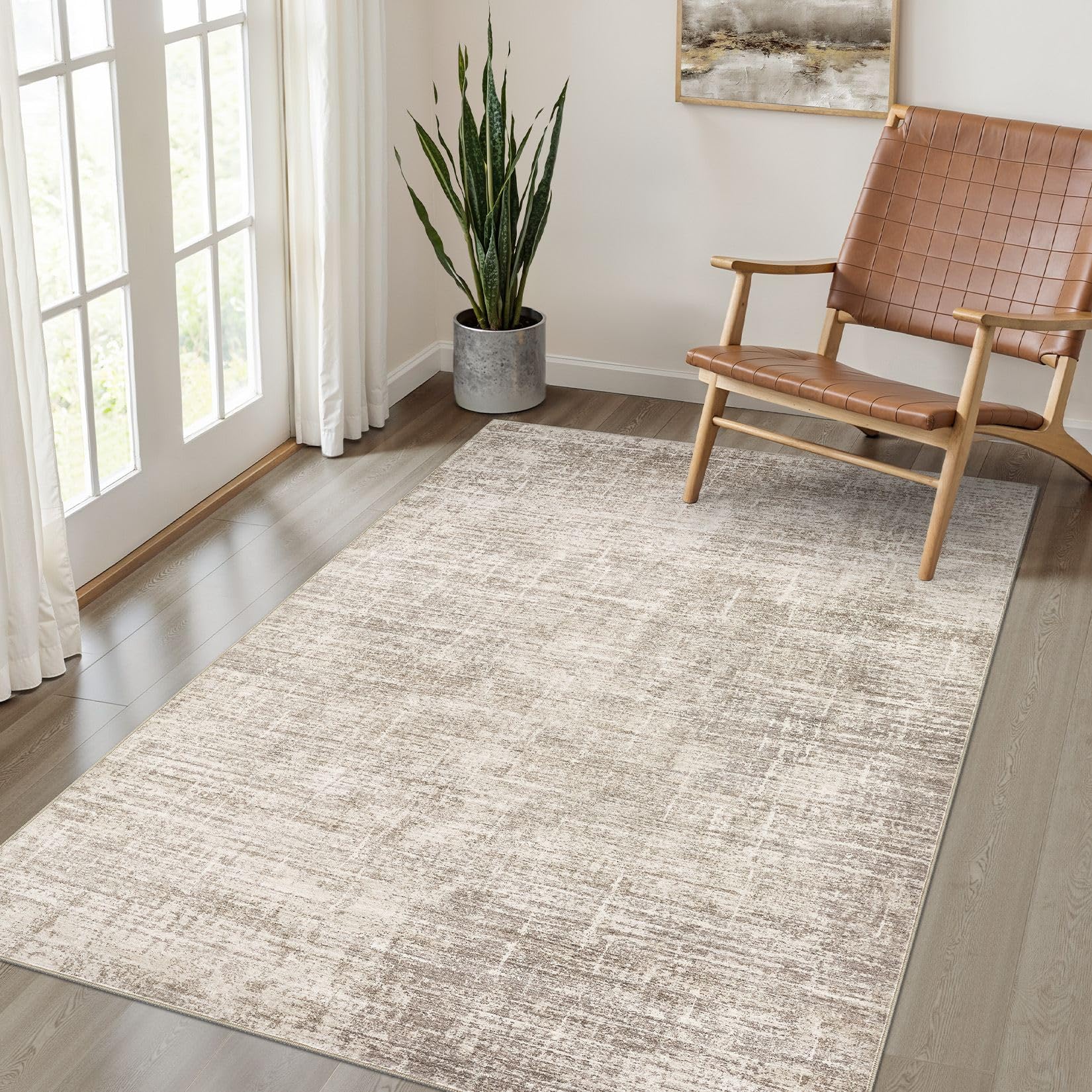 Area Rugs Living Room: Washable Soft Modern Stain Resistant Indoor Floor Non-Slip Carpet for Bedroom Nursery Kids Office Playroom Dining Room Under Table Home